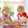 Estimable 100 PCS Colorful Stretchy Fidget Strings Sensory Toys, Carnival Prizes Fidget Stress Relief Toy for Classroom Prize Children Gift Birthday Party Favors Kids 4-8 8-12