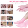 Aphlos Pink Silicone Moisturizing Socks & Gloves (1 Pair Each) for Intensive Hydration, Roughness Relief & Callus Treatment, Hydrating Skin Care for Dry, Cracked Hands & Feet, Suitable for Most Sizes