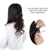 18" Hair Extensions Balayage Clip in Human Hair for Women - Silky Straight Natural Black to Chestnut Brown Highlight Black Ombre Hair 60grams 4pieces #(1BT6) P1B Color