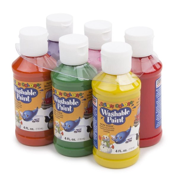 Rich Art Washable Tempera Paint For Kids - Non Toxic Premium Watercolor Craft Paint In Midtones - Arts and Crafts Paint for Paper, Poster Board, Canvas, & More - Made in The USA - 4 Fl Oz (6 Pack)