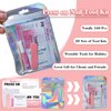 Press On Nail Tool Kit for Nail Business, Nail Prep Application Disposable Kit with Nail File, Nail Glue, Prep Pads, Instruction Card, Adhesive Nail Tabs, Wood Stick, Holographic Bag (20pcs in pink)