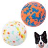 CyperGlory 2 Pack Indestructible Dog Tennis Balls for Aggressive Chewers: Interactive Pet Toys, Herding and Jolly Ball for Dogs, Durable, Bouncy, and Water Toy Fetch Balls (White, Orange)