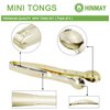 HINMAY Mini Appetizer Tongs 5-3/4 Inch Small Serving Tongs, Set of 4 (Gold)