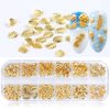 3D Nail Art Metal Decals 12 Shapes Holographic Nail Glitters Sequins Gold Nail Art Supplies Flakes Nail Art Decorations Kit Shell Seahorse Leaf Starfish Nail Charms Sparkles for Acrylic Nails Designs