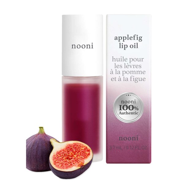 NOONI Korean Lip Oil - Applefig | Lip Stain, Stocking Stuffers, Long-Lasting, Moisturizing, Plumping, Revitalizing for Dry Lips, Waterproof, No Peel Off, Korean Lip Tint, Vegan, 0.12 Fl Oz