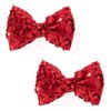 Love Fairy 3-Inch Glitter Bow Hairpin - Sparkling Sequin Bow Tie Hair Clip for Girls,Teens, and Women (Red)