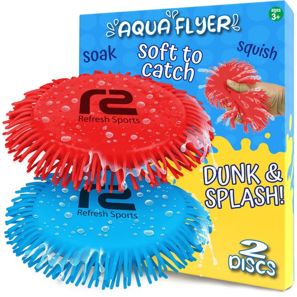 Beach Flying Disc Pool Toy: 2 Pack Water Discs for Kids - Soaks The Target On Impact! - Best Outdoor Swimming Pool Toys for Kids - Fun Beach Games & Soft Frisbbee Water Toys For Kids Ages 4-8 8-12 & U