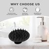 Meartchy Silicone Scalp Massager Shampoo Brush, Scalp Brush for Hair Growth & Dandruff Removal, Hair Scrubber Scalp Stimulator Exfoliator Brush with Soft Bristles for Wet Dry Scalp Care (Black)