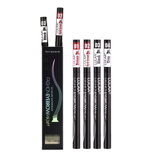 TUKEFEV 4 Tip Liquid Eyebrow Pen 4 Packs Brow Pen Debossed Fork Tip Eyebrow Pencil Waterproof 3D Eyebrow Brow Pencil