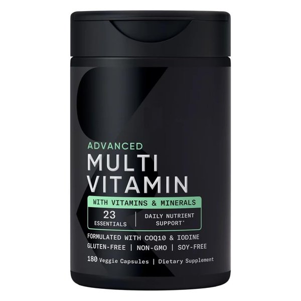 Advanced Multivitamin 180 Veggie Capsules – Full Spectrum Daily Vitamins & Minerals, Non-GMO Tested, Vegan, Soy & Gluten-Free, Broad Nutrient Formula