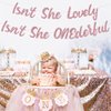 Sursurprise Miss Onderful 1st Birthday Decorations for Girl, Isn't She Lovely, Isn't She Onederful Banner Rose Gold First Birthday Party Supplies