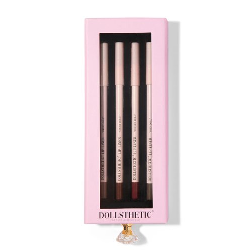 DOLLSTHETIC® - 4 Piece Lip Liner Set, Long-Lasting Creamy Lip Liner, Matte Finish, TikTok Viral - (Cocoa Doll, Sweet Doll, Velvet Doll, Cozy Doll) - Perfect for everyday wear
