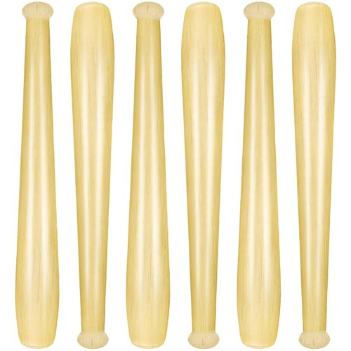 Inflatable Baseball Bat Blow up Baseball Ball for Kids 29.5 Inch Sports Themed Inflatable Bat Blow up Baseball Party Favors Summer Beach Inflatable Toys for Birthday Carnival (Classic,6 Packs)