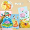Suteng Arts and Crafts Kits for Kids, Creative Poke Art Fabric Puzzle Puncture Painting for Girls, 10 Sheets DIY Poking Drawing Dress Up Boards, Art Paper Craft Kit Kids Toys Gifts (Dream World)
