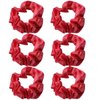 OTYOU 6 Pack Shiny Polka Dots Metallic Hair Scrunchies Rich Tones Scrunchy Bobbles Elastic Hair Ties Hair Accessories for Performance,Dance,Cheer,Party Favors (Red)
