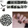 1350Pcs Black Rhinestones for Nails, 60Pcs Big Black Nails Charms with Small Sequined Flatback Round Beads, Black Glitter Clear Glass Diamond Stones for DIY Faces Eyes Makeup Crafts Decoration