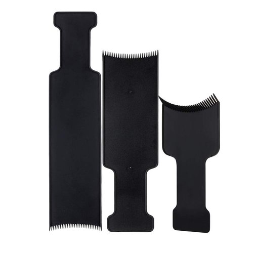 BinaryABC Flat Top Balayage Board Comb Paddle Board Comb Hair Highlighting Board Hair Colour Board,3Pcs (Black)