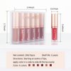 evpct 6Pcs Dark Light Nude Brown Matte Matt Liquid Lipstick Lip Gloss Glossy Set for Black Women, 24 Hour Brown Mauve Red Maroon Silky Velvet Lipstick Lip Liner set labiales matte larga duracion 24