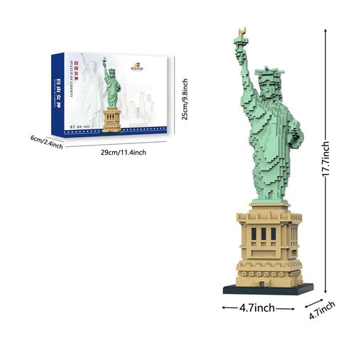 alltogetho Liberty Enlightened USA Statue of Liberty Micro Mini Building Blocks Inspiring Creativity and Celebrating History Children Toys Adult Construction Bricks