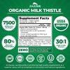 Zazzee USDA Organic Milk Thistle 30:1 Extract, 7500 mg Strength, 90 Vegan Capsules, 80% Silymarin Flavonoids, Healthy Liver Detox & Cleanse Support, 100% Vegetarian, Non-GMO, Made in The USA
