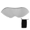 Stainless Steel Gua Sha for Facial Skin Care Scraping Massage Tool with Comb Teeth | Facial Massage, Used for Face, Neck, and Around Lips with Travel Pouch