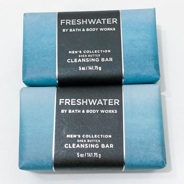 2 pack For Men Shea Butter Cleansing Bar soap 5 oz each Men's Collection FRESH WATER bath body