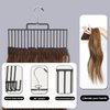 kelukeya 2 Set Hair Extension Holder Hair Extension Hanger Braiding Hair Rack for Extra Wide Weft Hair Holder for Washing, Coloring and Blow-Drying of Weft, Clip-In, Tape-In Hair Extensions (Black)