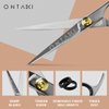 ONTAKI Hair Cutting Scissors Thinning Shears Kit - 7” Overall Length Professional Hair Scissors set - Japanese Steel Hair Shears with 1 Comb & Pouch - Razor Edge Barber Scissors for Men & Women Silver