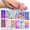 DANNEASY 12 Sheets Nail Polish Strips Self Adhesive Nail Stickers Full Nail Wraps for Women Girl Gel Nail Strips Graffiti Gradient Starry Sky Nail Design Nail Accessories