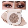 FeiCuiYun Monochrome Glittler Eyeshadow, light Shimmer eyeshadow, pressed glitter eyeshadow, Glittler Matte Pressed Powder Single Vegan Eyeshadow; Talc, Paraben & Cruelty Free, Brown Glitter (10)