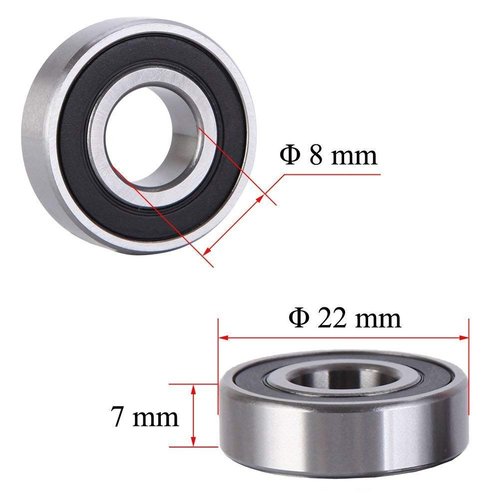 20 Pack 608-RS Ball Bearing - Double Rubber Sealed Shielded Miniature Deep Groove 608rs Bearings for Skateboards, Inline Skates, Scooters, Roller Blade Skates & Long Boards (8mm x 22mm x 7mm)…