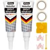 Melanther Grout Filler Tube | 2 Pack Tile Grout Paint for Bathroom Shower Floor, Fast Drying Grout Repair Kit Refresh Filler Tube, Grout Sealer Restore and Renew Grout Line Grout Pen (White)