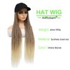 AliRobam Hat Wig Baseball cap with 30inch long Box Braiding hair Extensions attached for woman Black cap wig Braided Wig Hairstyle Adjustable Size (B Ombre Blonde, 30inch)