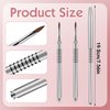 2 Pack 3D Nail Art Brush for Acrylic, Kolinsky Acrylic Nail Brushes Set, Nail Lining Brush Nail Salon Painting Brush Pen with Non-Slip Handle, Silver Metal Nail Art Pen (Size #2)