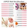 FULINJOY 20PCS Nail Art Design Tools, 15PCS Painting Brushes Set with 5PCS Dotting Pens
