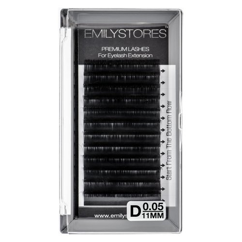 EMILYSTORES Eyelash Extension 0.05mm Thickness D Curl Length 11mm Individual Rapid Blooming Volume Eyelash For Easy Fan Lash Extensions, Flower Lashes, Self Fanning Eyelashes, (0.05,D,11mm)