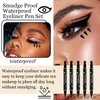 XMXueMei Double Side Liquid Winged Eyeliner Stamp,Smudge Proof Waterproof Eyeliner Pen Set,Long-Lasting Eye Liner Face Makeup,Star Flowers Hearts Triangle Black Eyeliner Stamp Pencil（5PCS）
