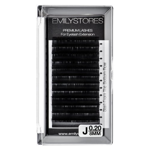 EMILYSTORES Lash Extensions 0.20mm Thickness J Curl 8mm Length Individual Volume Natural Looking Eyelashes For Eyelash Extensions(0.20,J,8mm)