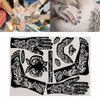 Black Henna Tattoo Kit Stencils, Temporary Reusable Unisex Tattoo Sets Indian Arabian Temporary Tattoo Templates Kit for Body Art Paint Temporary Tattoos Makeup, Temporary Tattoos, Body