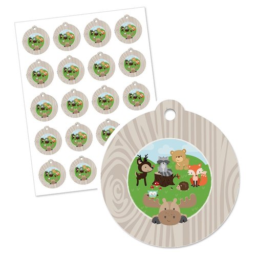 Woodland Creatures - Baby Shower or Birthday Party Favor Gift Tags (Set of 20)