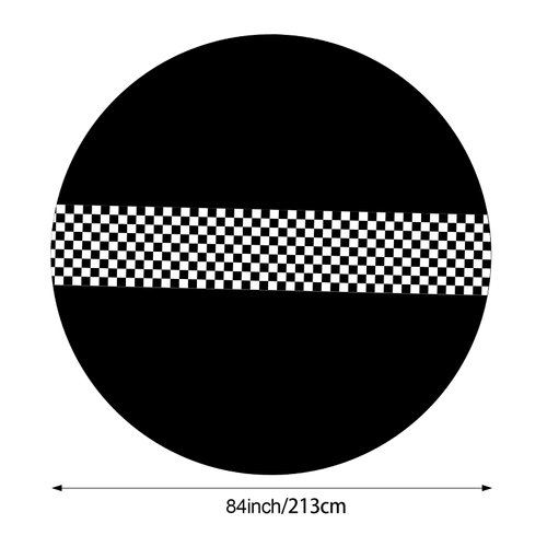 Oudain Cars Birthday Party Supplies Racing Party Decorations Round Racing Tablecloth Checkered Flag Table Covers Road Plastic Table Cloth, 1950s Disco Dancing Party Tablecloth (Black,6 Pcs)