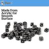 Regal Games - 6-Sided Urea Game Dice Set - Standard 16mm Size - 50 Count - Black - Perfect for Group Events, Bulk Buying