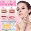 30 Pairs Lip Masks & Eye Masks, 24K Gold Gel Crystal Collagen Eye Patches for Puffy Eyes, Effectively Moisturizing & Reducing Fine Lines Dark Circle Eye, Treatments Under Eye Bags and Wrinkles