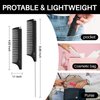 RHOS Carbon Retractable Rat Tail Comb for Parting, Portable Fine Tooth Teasing Comb for Styling, Hair Cutting, Braiding-Stainless Steel Pin Tail Teasing Comb, Black