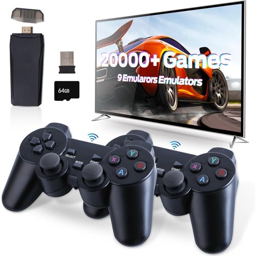 Retro Game Console,Plug and Play Video Game Console Built in 20000+Games,Dual 2.4g Wireless Controllers,4k Hdmi Output,9 Classic Emulators