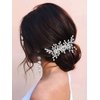 Catery Crystal Bride Wedding Hair Comb Pearl Hair Jewelry Headpieces Women Side Combs Hair Piece Bridal Decorative Hair Accessories for Women and Girls