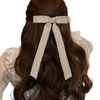 Bow Hair Clip for Girls Skinny Bow Hair Slide Barrette Wavy Edge Hair Bow Long Tail Ribbon Tassel Hair Bow Clips for Women Simple Hair Ribbons Accessories Pack of 4