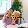 VHYHCY Cute Stuffed Boba Plush Bubble Tea Food Milk Cup Plushie Pillow , Soft Kawaii Hugging Plush Toys Gifts for Kids(Brown, 9.4 inch)