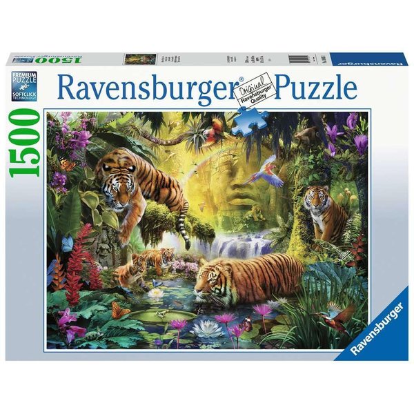 Ravensburger Tranquil Tigers 1500 Piece Puzzle for Adults - Every Piece is Unique, Softclick Technology Means Pieces Fit Together Perfectly