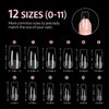 GAOY Medium Square Nail Tips, 240Pcs Soft Pre-shaped Acrylic Nail Tips, 12 Sizes Half Matte Full Cover Fake Press on Nails Tips, Nail Extension Tips